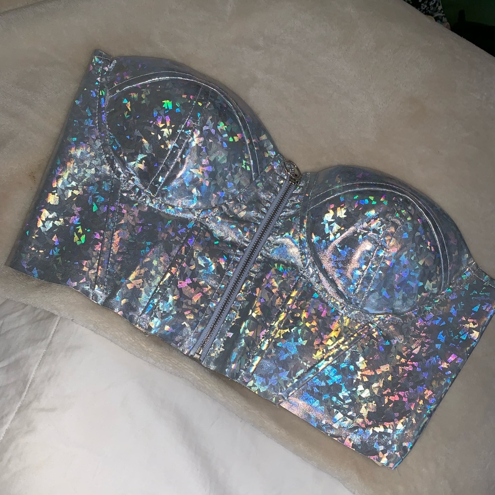 Holographic/Metallic Bustier